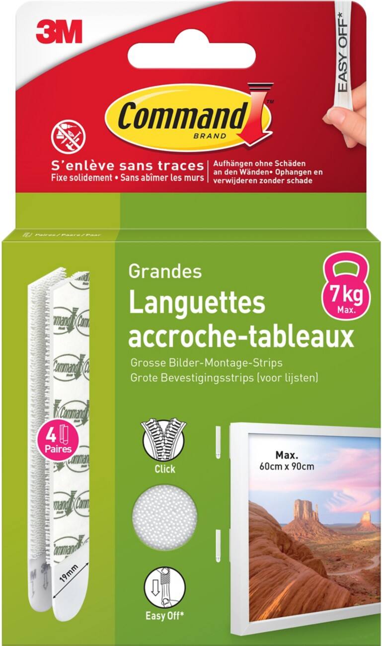Bandes adhésives Command Blanc 4 unités