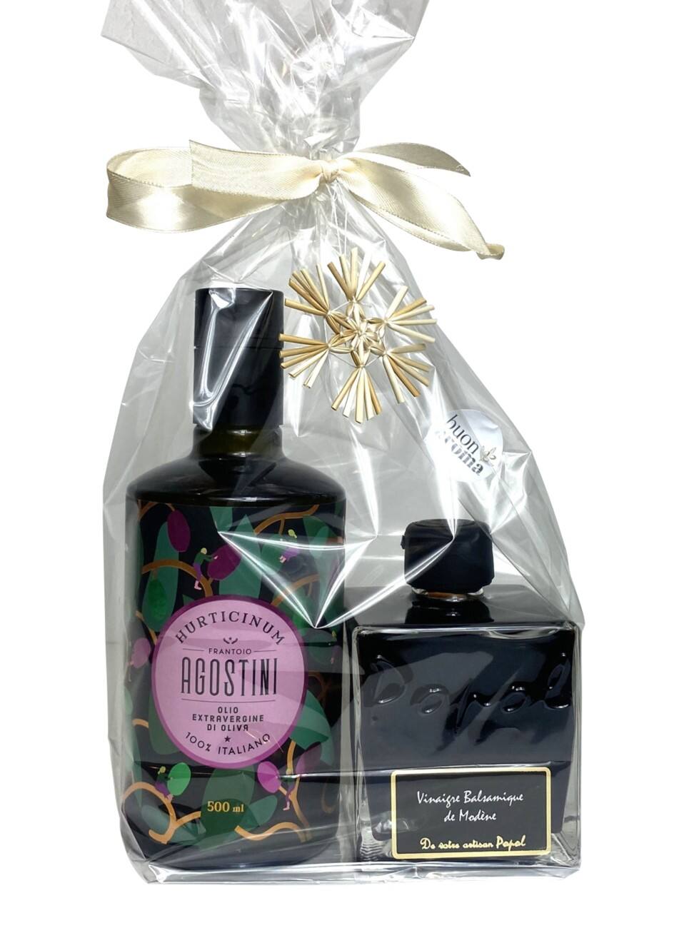 Buonaroma Geschenkbox mit Premium-Olivenöl und Popol Balsamico-Essig 2-teilig