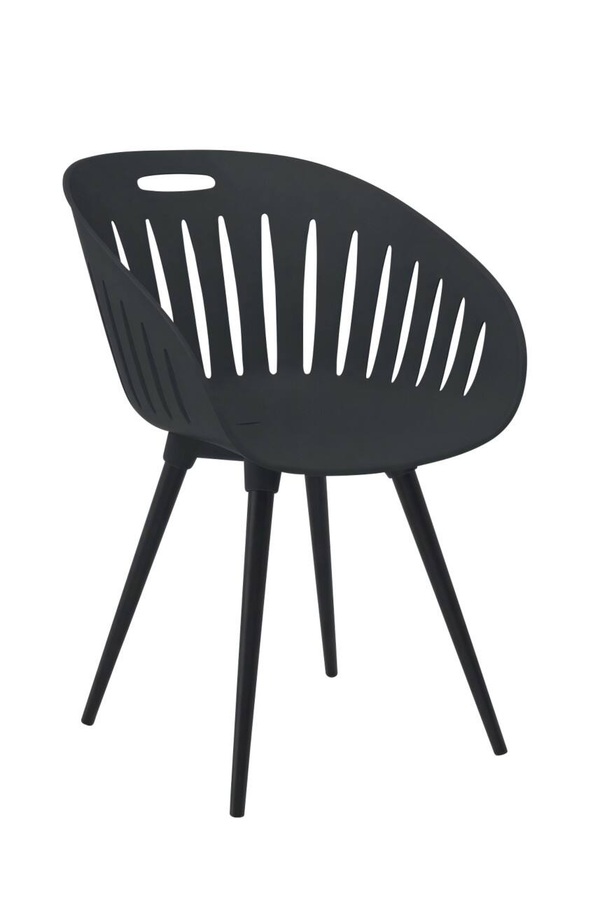 TOPSTAR Gartenstuhl PP (Polypropylen) 540 x 570 x 810 mm Anthrazit Outdoor 2 Stück