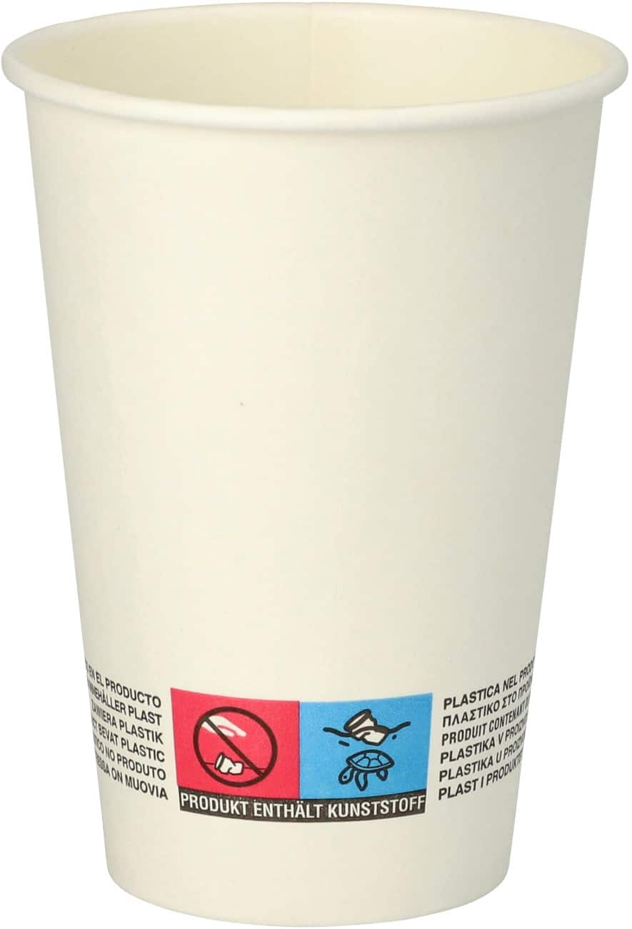 Gobelets jetables PAPSTAR 180 ml Blanc 92 mm 2500 unités