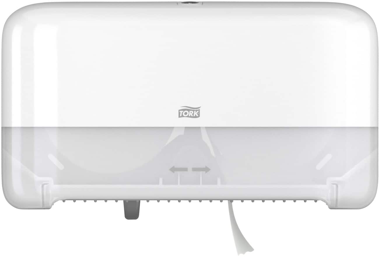 Tork Elevation T7 Toilettenpapierspender mit kernlosem System für 2 Rollen Abschließbar Kunststoff Weiss