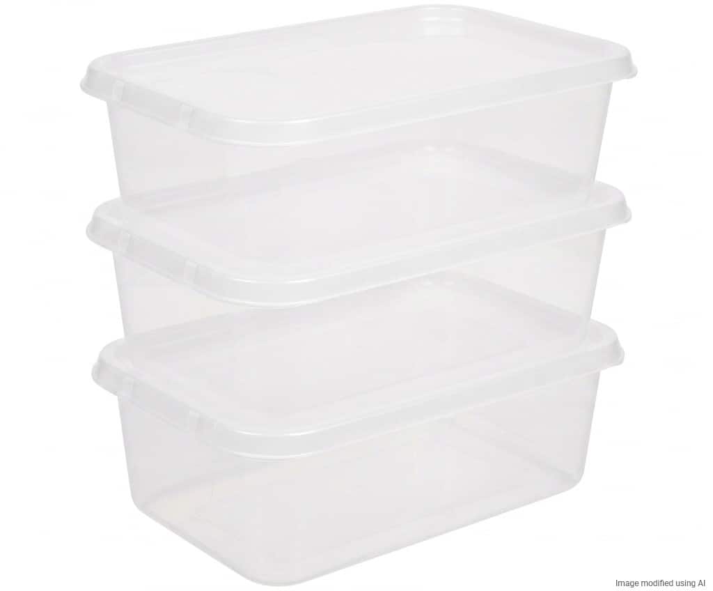 Boîte de rangement Viking Basic PP (Polypropylène) 30 L Avec couvercle Transparent 2,15 x 5,9 x 3,85 cm 3 unités
