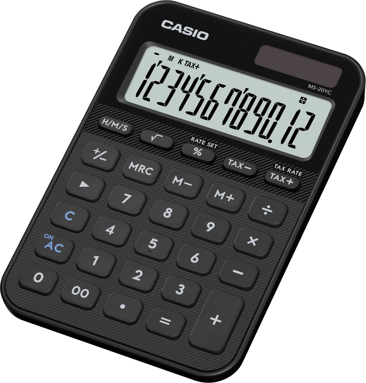 Calculatrice de bureau Casio Colorful 12 chiffres Noir MS-20YC-BK