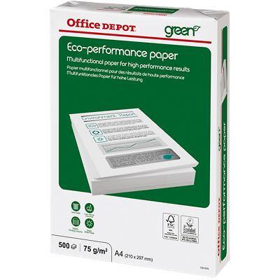 Office Depot Eco-Performance DIN A4 Druckerpapier Weiß 75 g/m² Glatt 500 Blatt