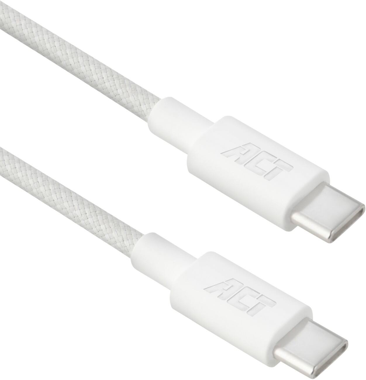 Câble USB-C ACT USB 2.0 2 m 60 W PD Tressé Blanc AC3081