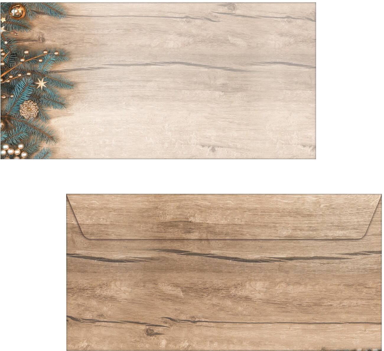 Enveloppes de Noël Sigel Branches de sapin 0,9 x 11,1 cm Brun 25 unités