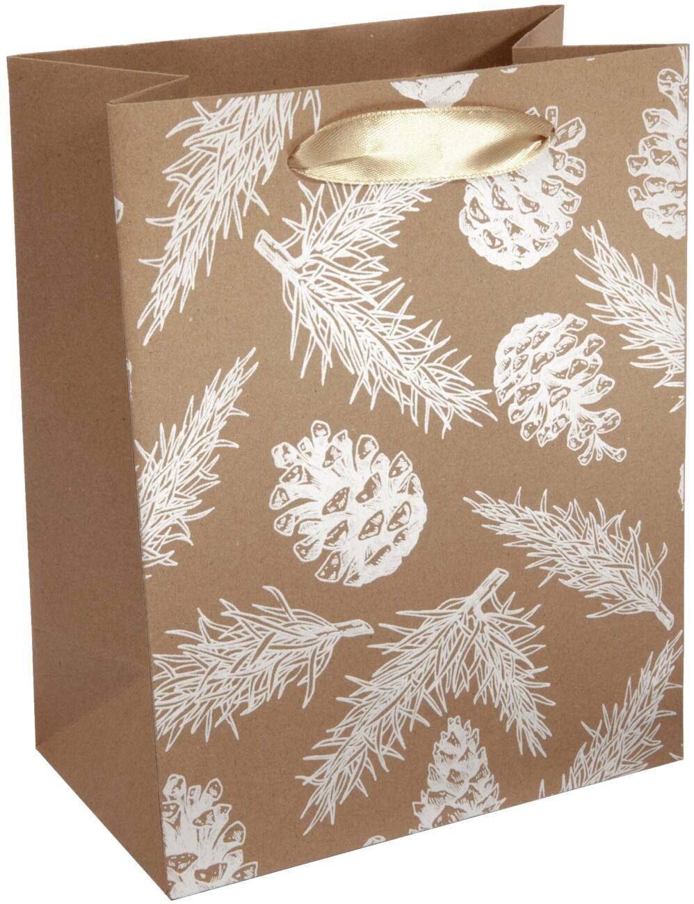 Sac cadeau Sigel Noël Petit Brun Carton, Plastique 18 x 23 x 10 cm 5 unités