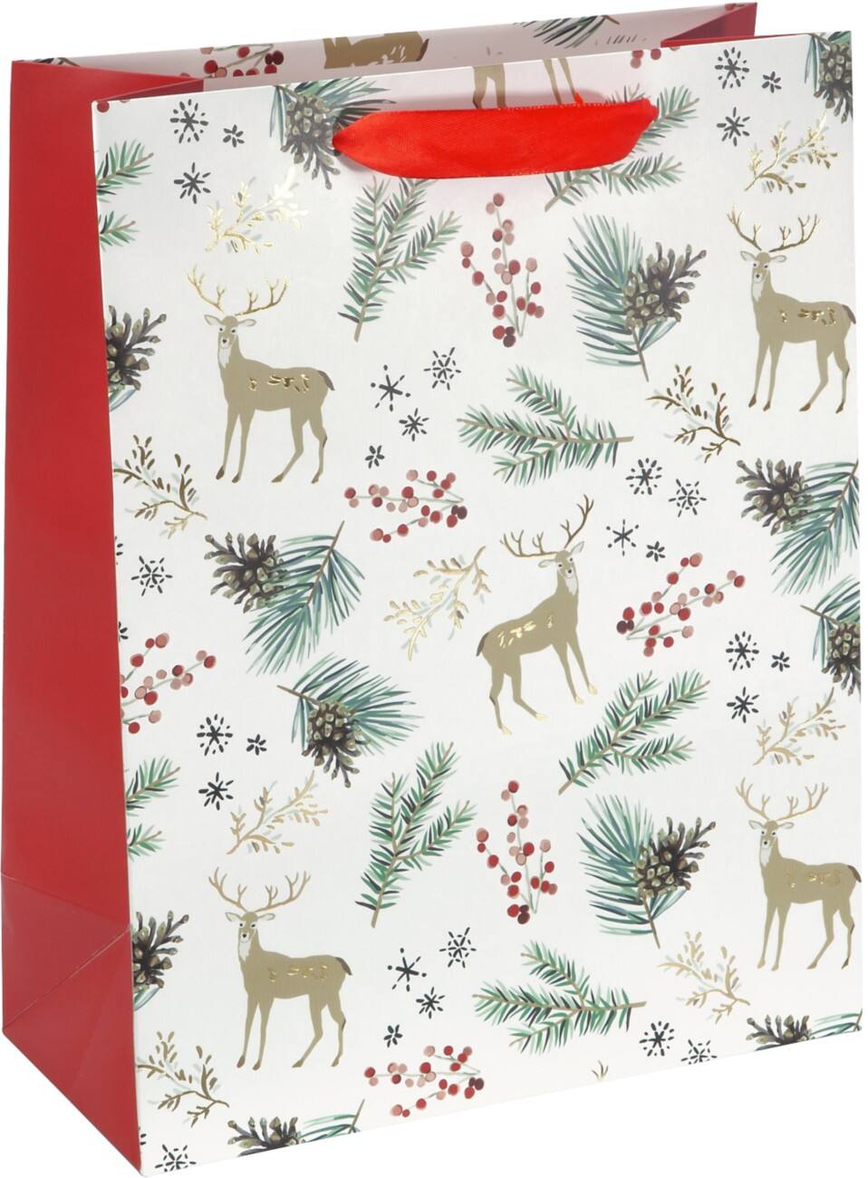 Sac cadeau Sigel Noël Large Blanc Carton, Plastique 26 x 33 x 12 cm 5 unités