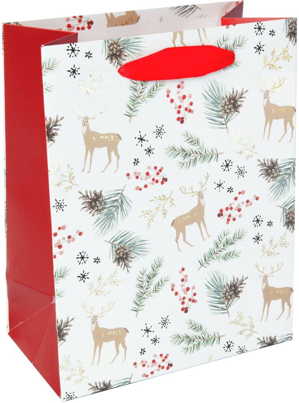 Sac cadeau Sigel Noël Petit Blanc Carton, Plastique 18 x 23 x 10 cm 5 unités