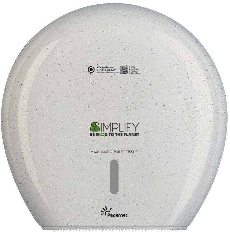 Distributeur de papier toilette Papernet Simplify Maxi Jumbo 421333 Blanc Bois