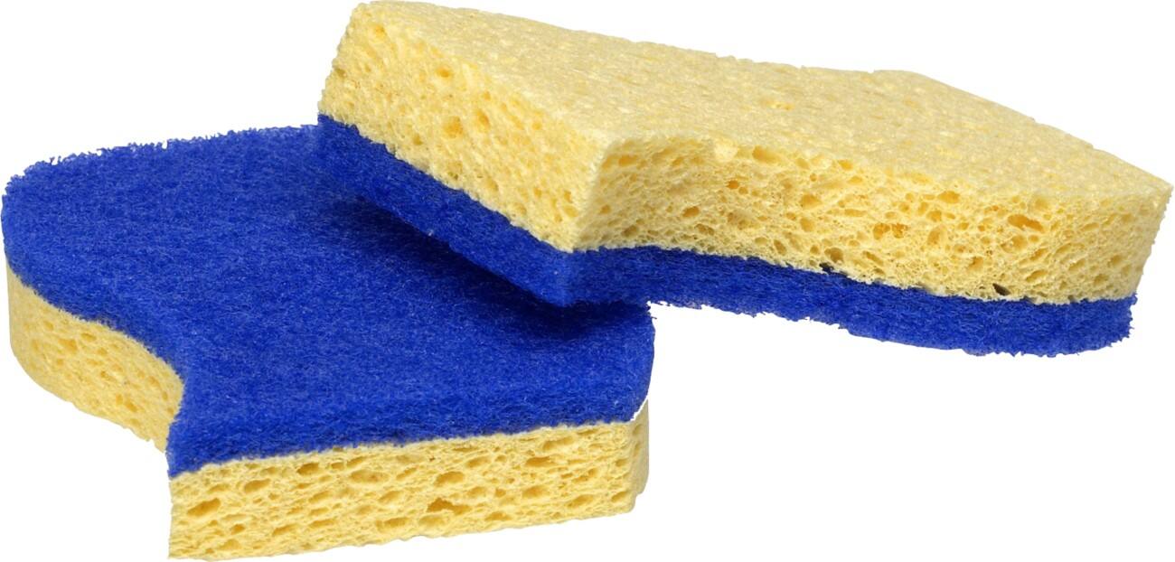 Spontex Schwamm Kratzfest 11 x 6,5 x 2,3 cm Blau Gelb 2 Stück