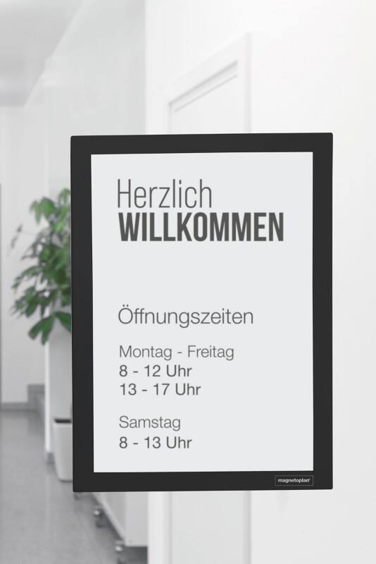 Cadre d'affichage magnetoplan magnetofix A3 Adhésif Noir Adhésif 1132012 20,5 (L) x 0,6 (P) x 75 (H) cm 2 Unités