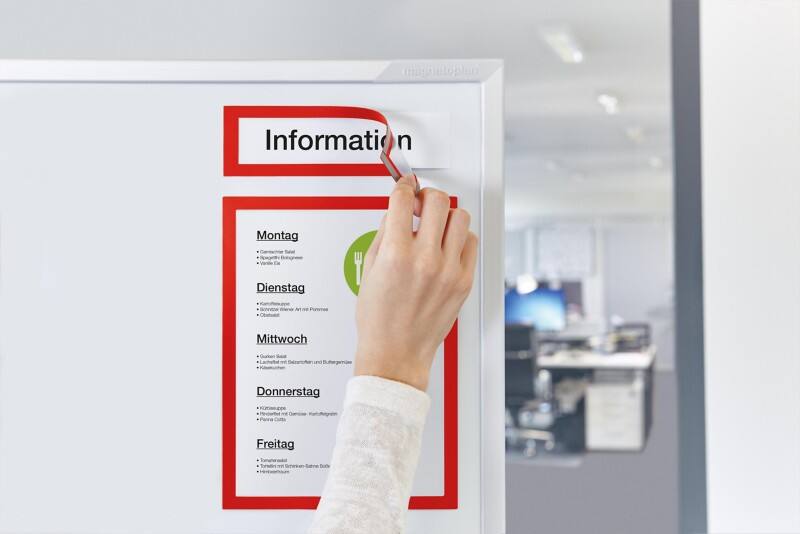 Cadre d'affichage magnetoplan magnetofix A4/A5 Magnétique Rouge 1131706 7,5 (L) x 0,8 (P) x 28,5 (H) cm 5 Unités