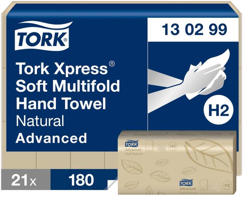 Tork Falthandtuch H2 Naturfarben 21 Packungen mit 180 Tüchern
