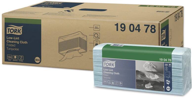 Essuie-tout Tork Low-Lint  W4 Turquoise 190478 5 Unités de 120 Feuilles