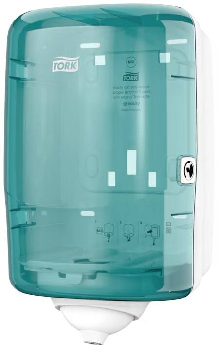 Distributeur à dévidage central Tork M3 Plastique Blanc, turquoise