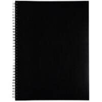 Elco Notizblock A4 Quadrille Spirale Seitlich gebunden Balacron Softcover Schwarz Perforiert 80 Blatt