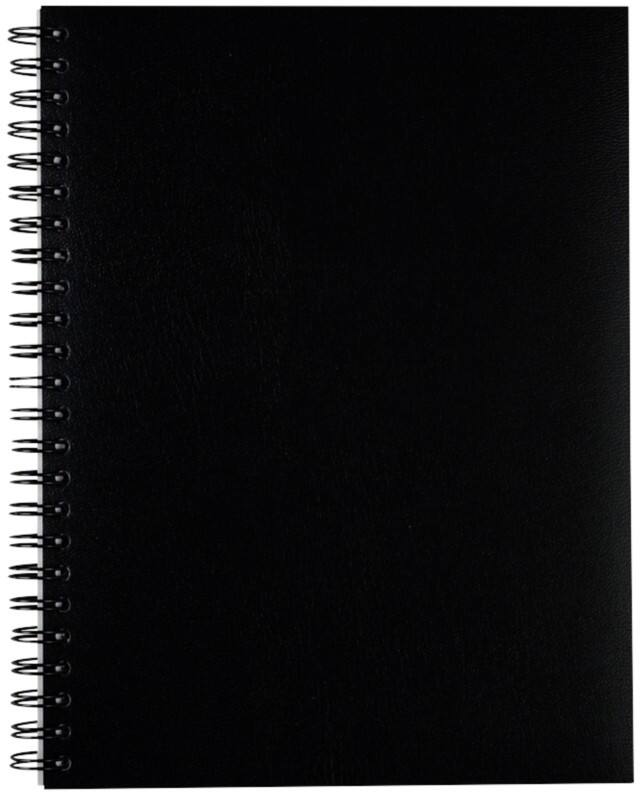 Bloc-notes Elco A5 Quadrillé Reliure spirale latérale Balacron Couverture souple Noir Perforé 80 pages