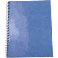 Elco Notizblock A4 Quadrille Spirale Seitlich gebunden Pappkarton Softcover Blau Perforiert 80 Blatt 2 Stück