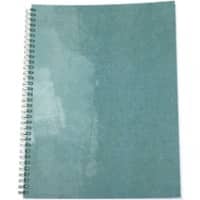 Elco Notizblock A4 Quadrille Spirale Seitlich gebunden Pappkarton Softcover Grün Perforiert 80 Blatt 2 Stück