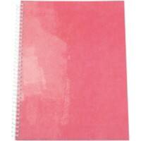 Elco Notizblock A4 Quadrille Spirale Seitlich gebunden Pappkarton Softcover Rot Perforiert 80 Blatt 2 Stück