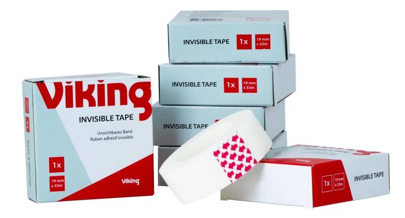 Viking Klebeband Invisible Transparent 19 mm (B) x 33 m (L) BOPP-Folie (Biaxial orientiertes Polypropylen)  6 Rollen à 33 m