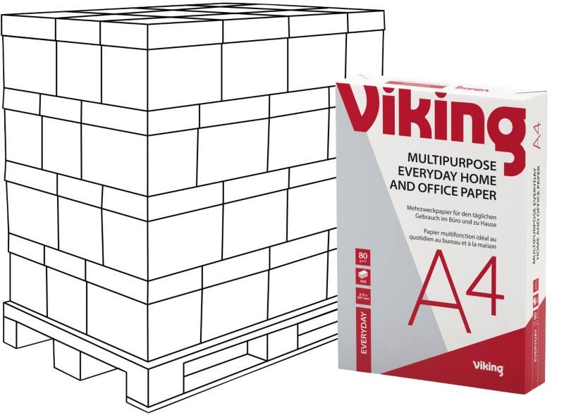 Viking Everyday DIN A4 Druckerpapier  80 g/m² Strahlend weiss 153 CIE 240 Pack à 500 Blatt 