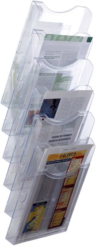 Porte-brochures A4 Portrait Archivo 2000 Montage mural Transparent 6126 CS TP 23,5 x 19 x 68,5 cm 6126 CS TP