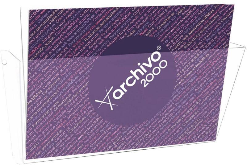Archivo 2000 A4 quer Prospektständer Wandmontiert Transparent 65004 CS TP 37 x 7,5 x 18 cm