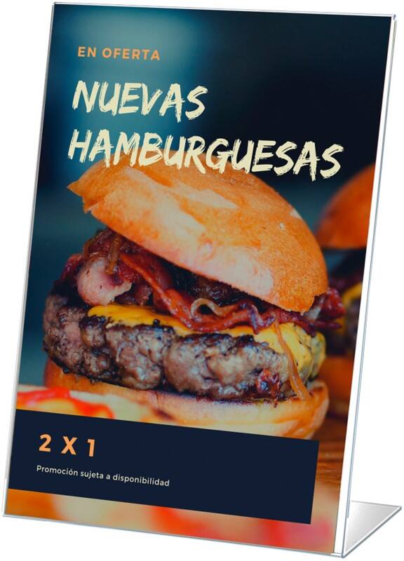 Porte-visuel Archivo 2000 60 x 90 mm 1 niveau En forme en L 6 (l) x 3 (p) x 9 (h) cm Transparent