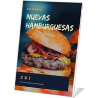 Porte-visuel Archivo 2000 60 x 90 mm 1 niveau En forme en L 6 (l) x 3 (p) x 9 (h) cm Transparent