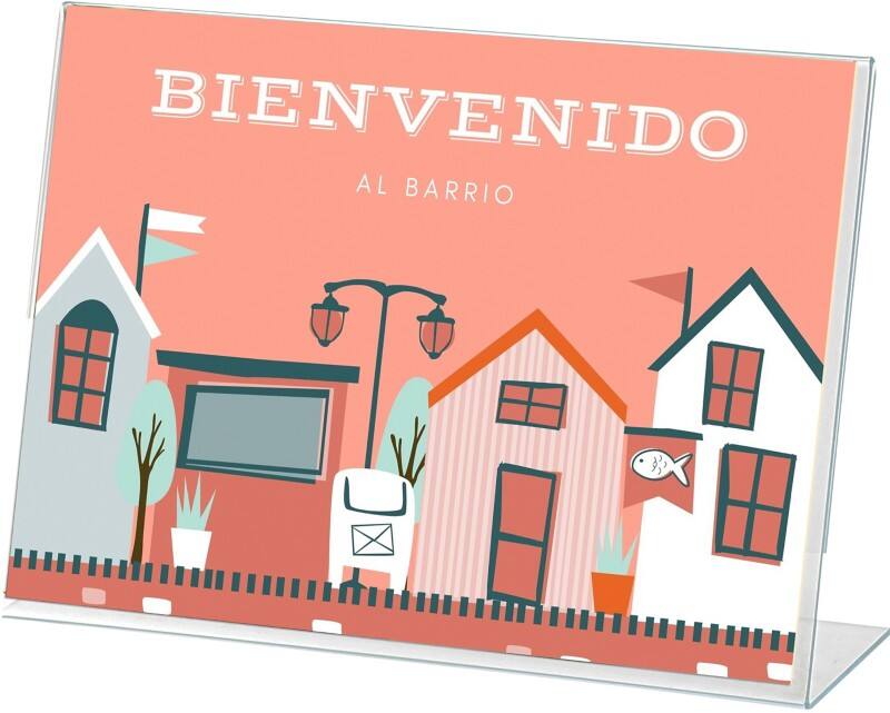 Porte-visuel Archivo 2000 A4 Paysage 1 niveau En forme en L 30 (l) x 6,5 (p) x 20,5 (h) cm Transparent