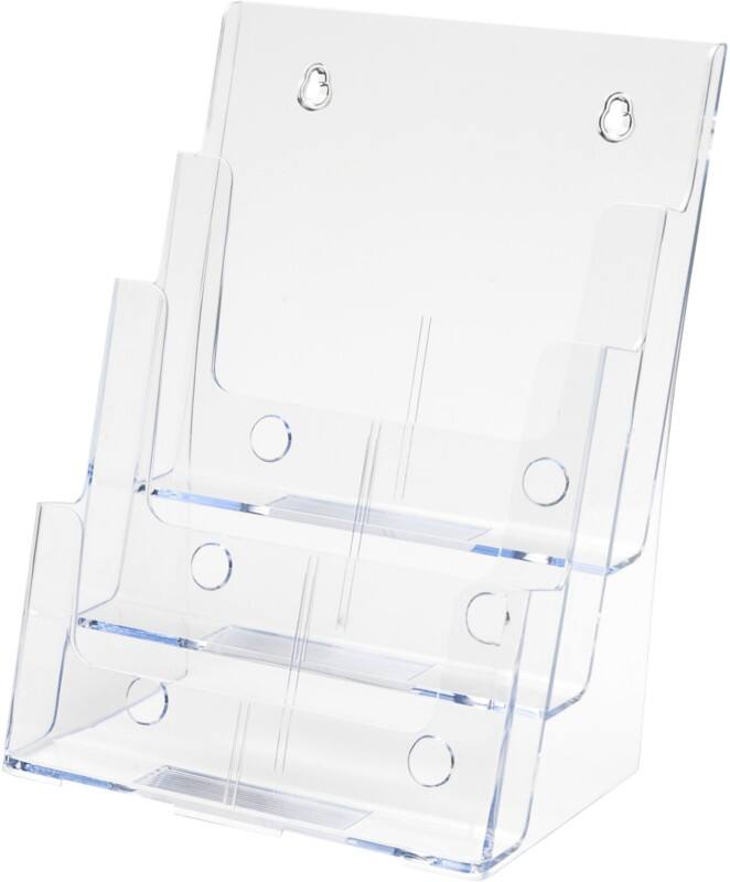 Porte-brochures Deflecto A4 24,5 (L) x 16 (P) x 32,2 (H) cm Transparent  