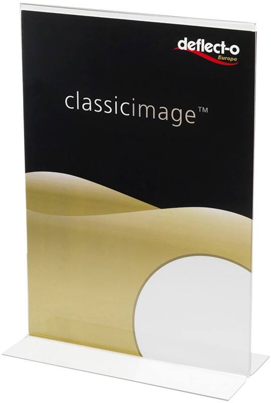 Porte-visuel Deflecto A4 En forme de T 21 (l) x 9,3 (p) x 30,5 (h) cm Transparent