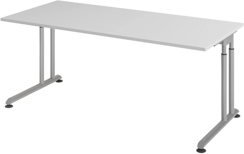 Bureau Hammerbacher VZS Rectangulaire Gris C-Pied 1800 (L) x 800 (P) x 820 (H) mm Acier, Aggloméré