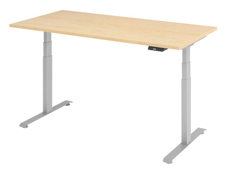 Bureau assis-debout VLXK65 Hauteur ajustable électriquement Érable C-Pied 1600 (L) x 800 (P) x 1295 (H) mm Acier, Aggloméré