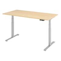 Bureau assis-debout VLXK65 Hauteur ajustable électriquement Érable C-Pied 1600 (L) x 800 (P) x 1295 (H) mm Acier, Aggloméré