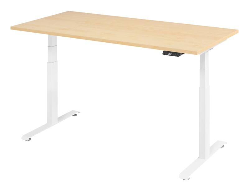 Bureau assis-debout Hauteur ajustable électriquement Érable T-Pied 1600 (l) x 800 (p) x 1295 (h) mm Bois, Métal
