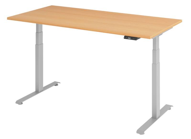 Bureau assis-debout VLXK65 Hauteur ajustable électriquement Hêtre C-Pied 1600 (L) x 800 (P) x 1295 (H) mm Acier, Aggloméré