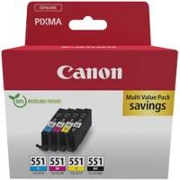 Canon 551 Original Tintenpatrone Schwarz, Cyan, Magenta, Gelb 4er-Pack