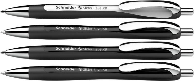 Schneider Slider Rave Edition 3+1 Kugelschreiber Blau Extra Breit Kugelschreiber Nachfüllbar 4 Stück