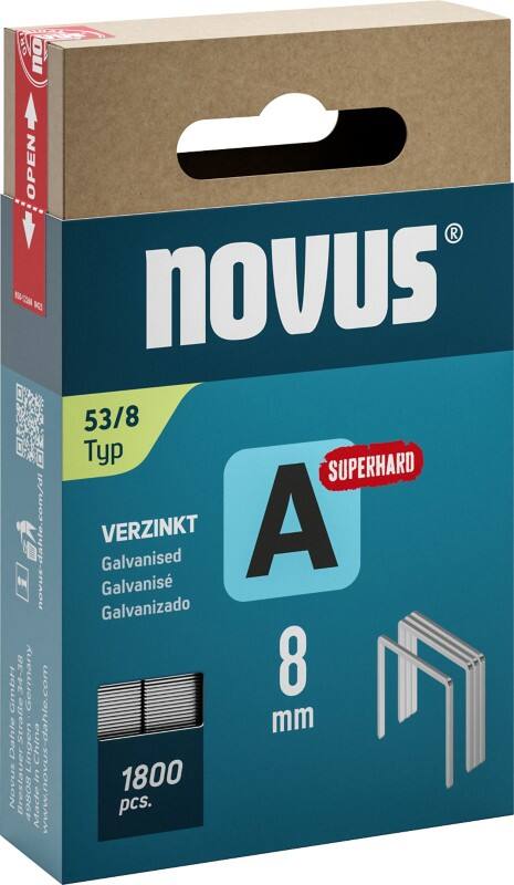 Novus Heftklammern A 53 042-0775 8 mm Superhard 1800 Heftklammern