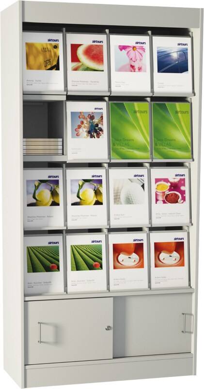 Présentoir à brochures Kerkmann 22 x 30 cm Gris 49379411 970 (L) x 420 (P) x 1910 (H) mm