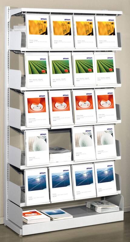 Présentoir à brochures Kerkmann Gris 52884011 1000 (L) x 300 (P) x 2000 (H) mm