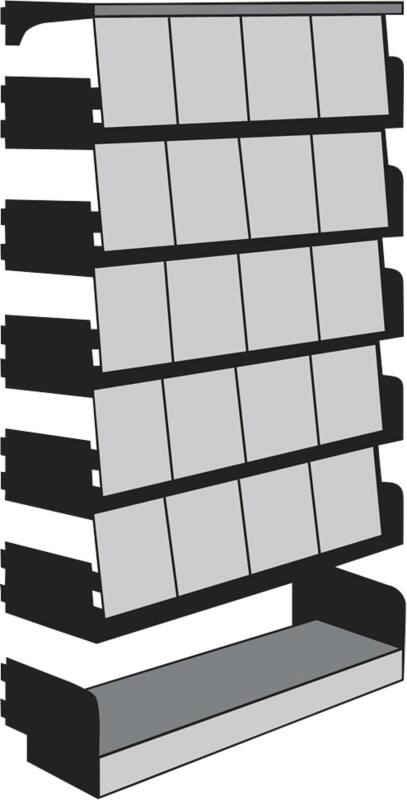 Présentoir à brochures Kerkmann Gris 52884111 1000 (L) x 300 (P) x 2000 (H) mm