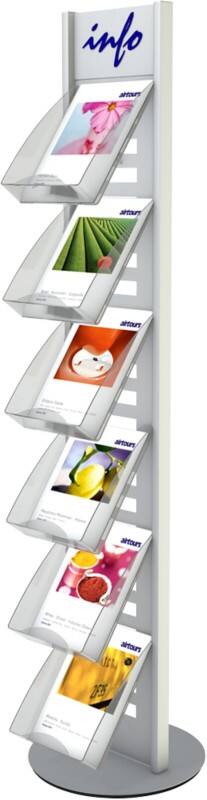 Présentoir à brochures Kerkmann A4 Argenté 41634614 540 (L) x 540 (P) x 1710 (H) mm