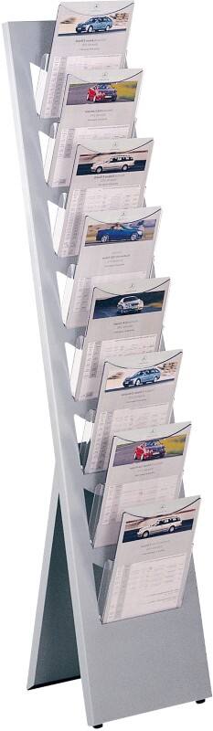 Présentoir à brochures Kerkmann A4 Argenté 41635814 320 (L) x 420 (P) x 1320 (H) mm