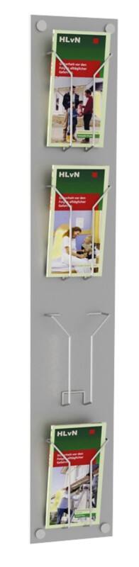 Présentoir à brochures Kerkmann Montage mural Argenté 43619614 18 x 6,5 x 102 cm
