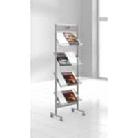 Kerkmann A4 Prospektständer Silber, Transparent 42635414 510 (B) x 350 (T) x 1.600 (H) mm