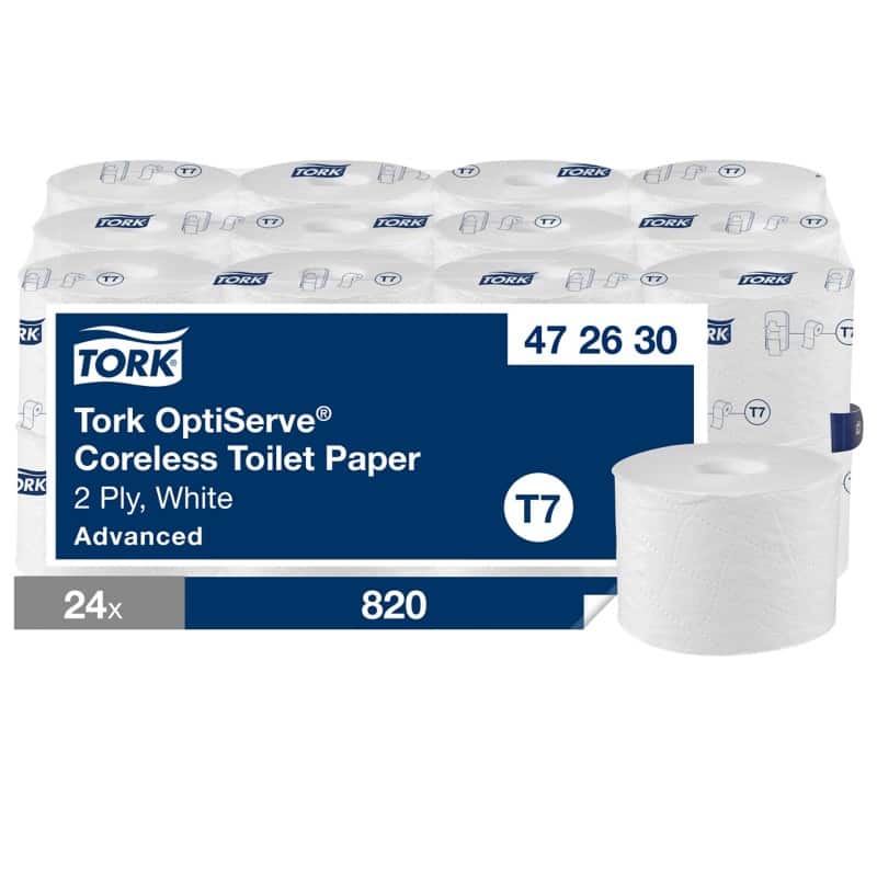 Papier toilette Tork OptiServe  2 épaisseurs Sans noyau 472630 24 Rouleaux de 820 Feuilles 